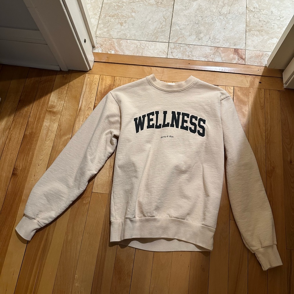 Sporty & Rich Cream WELLNESS Pullover Sweatshirt